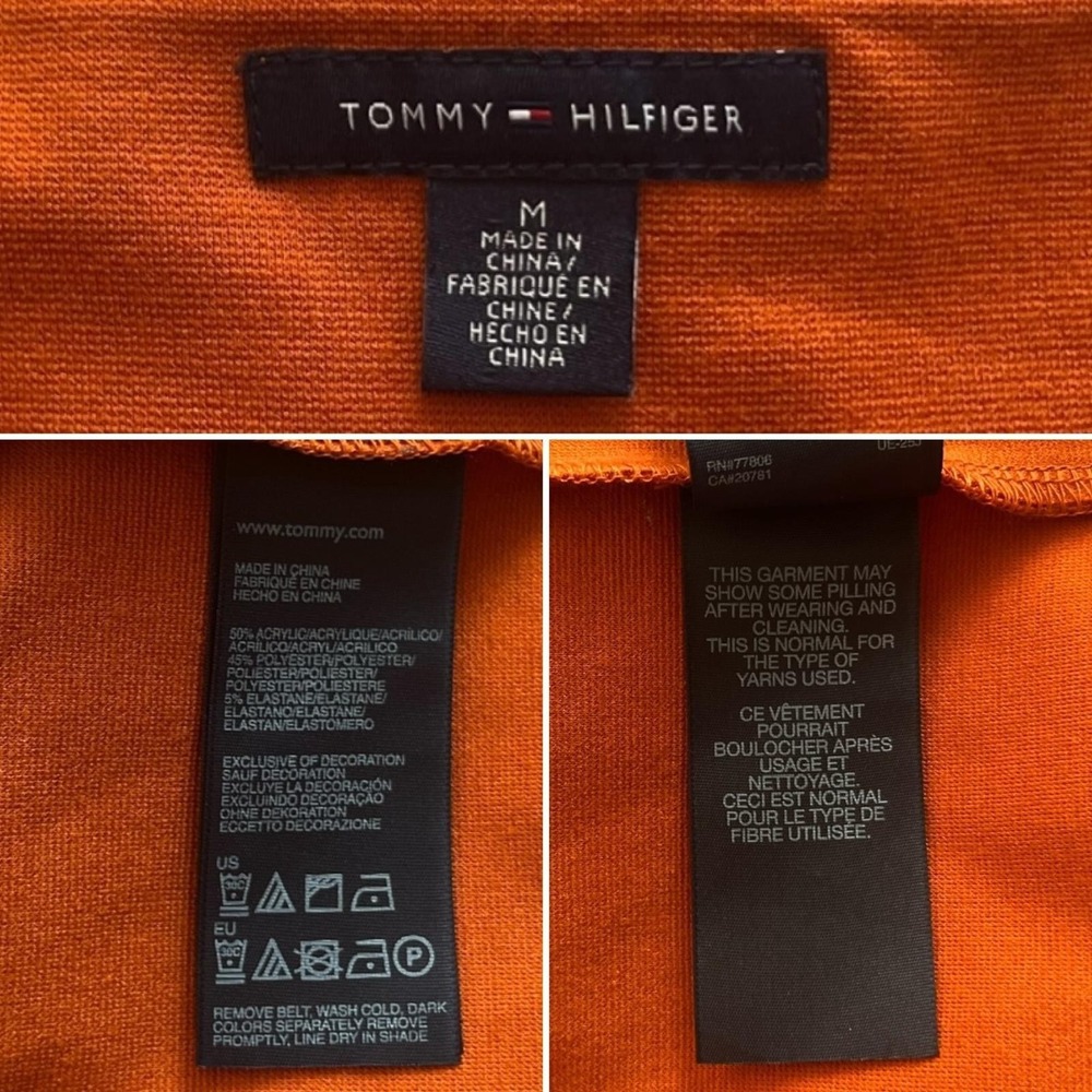 Tommy Hilfiger Skater Dress Medium Orange - Picture 9 of 9